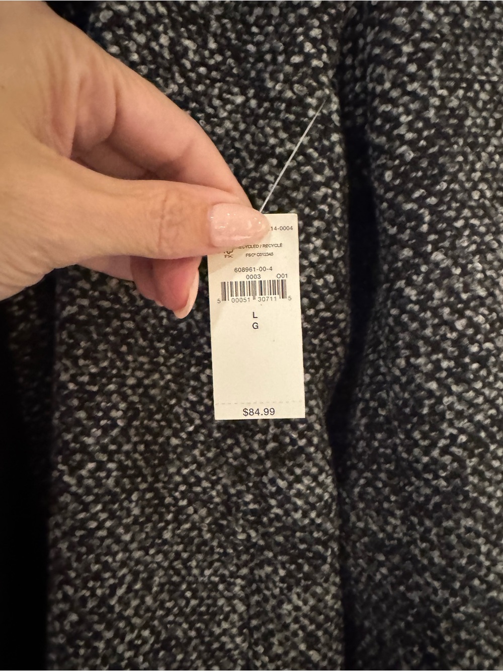Old Navy Black and Gray Tweed Pea Coat - Picture 3 of 5